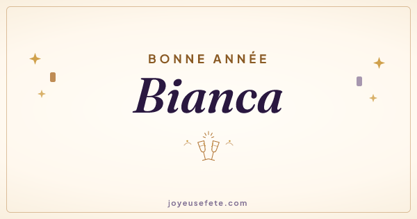 Image « Bonne année Bianca » au format large