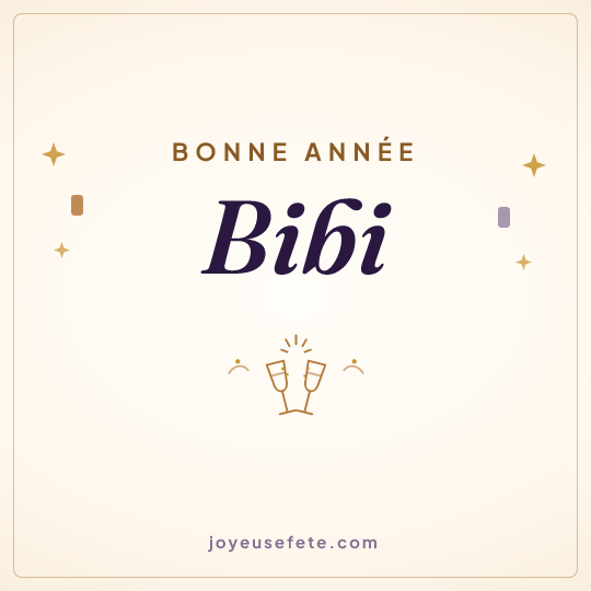 Image carrée « Bonne année Bibi » pour WhatsApp