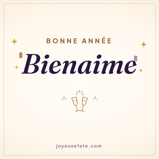 Image carrée « Bonne année Bienaime » pour WhatsApp