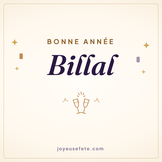 Image carrée « Bonne année Billal » pour WhatsApp