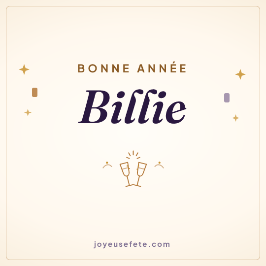 Image carrée « Bonne année Billie » pour WhatsApp