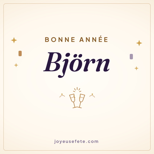 Image carrée « Bonne année Björn » pour WhatsApp