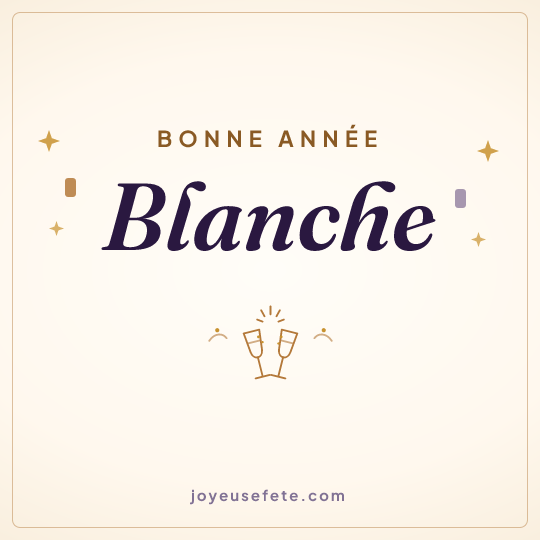 Image carrée « Bonne année Blanche » pour WhatsApp