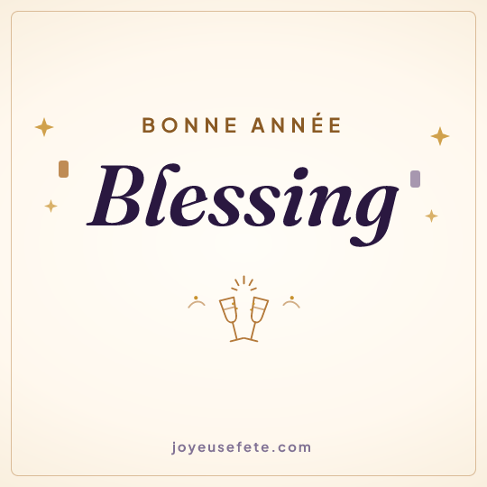 Image carrée « Bonne année Blessing » pour WhatsApp