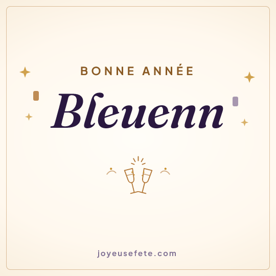 Image carrée « Bonne année Bleuenn » pour WhatsApp