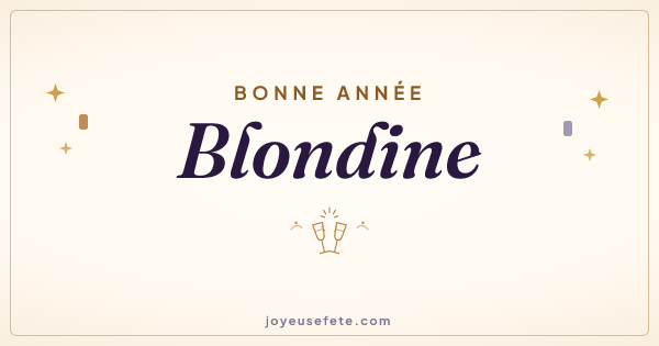 Image « Bonne année Blondine » au format large