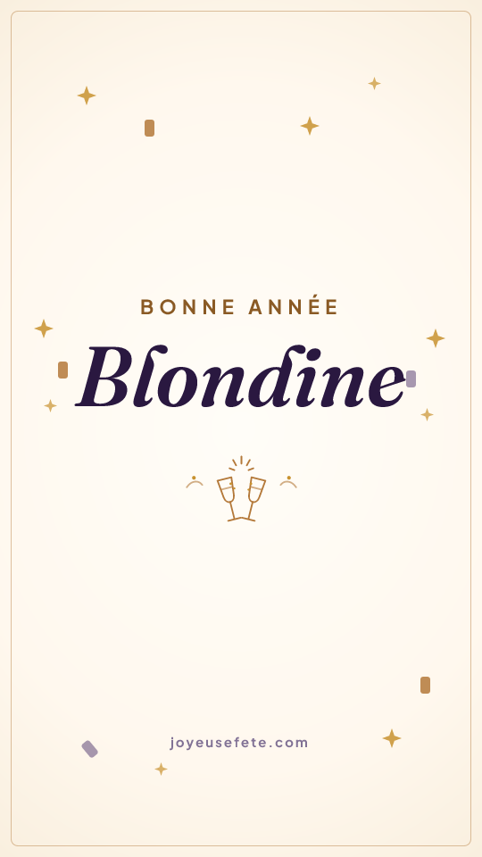 Image « Bonne année Blondine » au format story