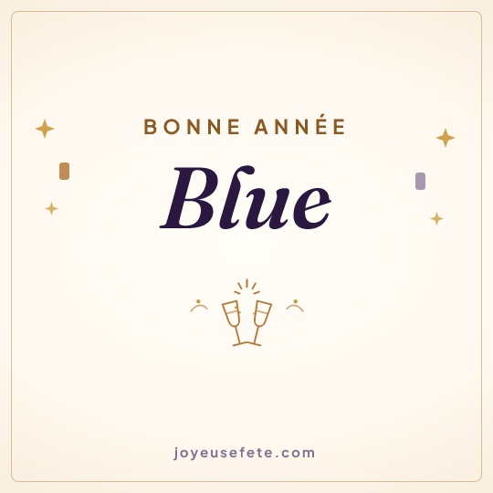 Image carrée « Bonne année Blue » pour WhatsApp