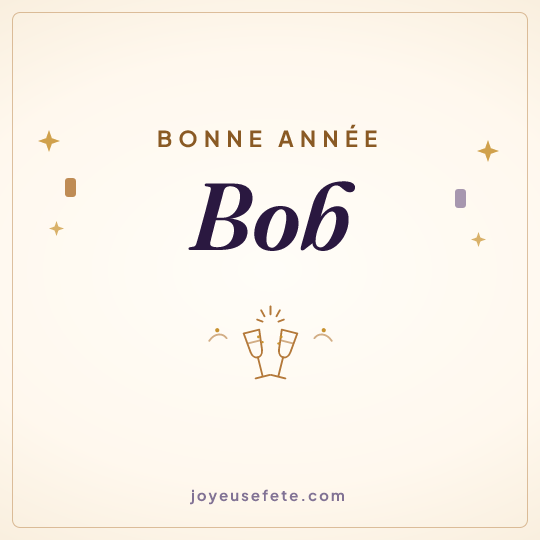 Image carrée « Bonne année Bob » pour WhatsApp