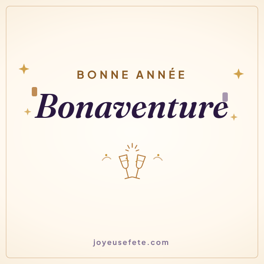 Image carrée « Bonne année Bonaventure » pour WhatsApp