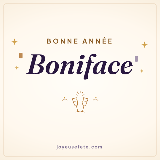 Image carrée « Bonne année Boniface » pour WhatsApp