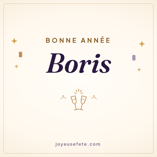 Image carrée « Bonne année Boris » pour WhatsApp
