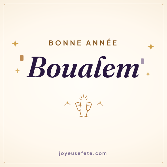 Image carrée « Bonne année Boualem » pour WhatsApp
