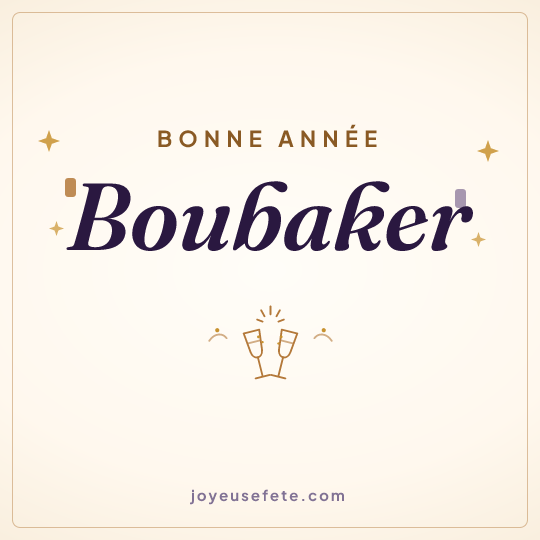 Image carrée « Bonne année Boubaker » pour WhatsApp