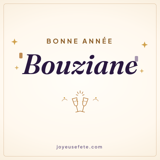 Image carrée « Bonne année Bouziane » pour WhatsApp
