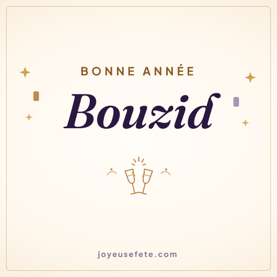 Image carrée « Bonne année Bouzid » pour WhatsApp