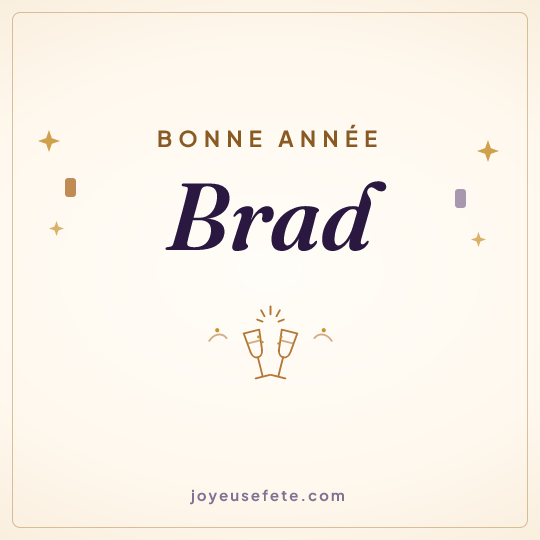 Image carrée « Bonne année Brad » pour WhatsApp