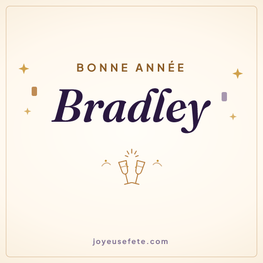 Image carrée « Bonne année Bradley » pour WhatsApp