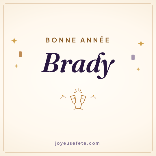 Image carrée « Bonne année Brady » pour WhatsApp