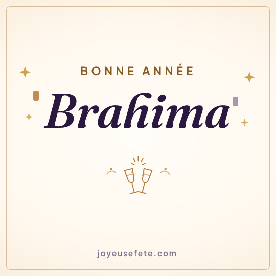 Image carrée « Bonne année Brahima » pour WhatsApp