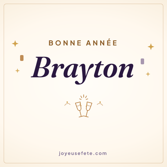 Image carrée « Bonne année Brayton » pour WhatsApp