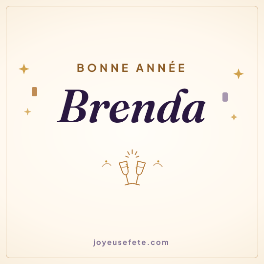 Image carrée « Bonne année Brenda » pour WhatsApp