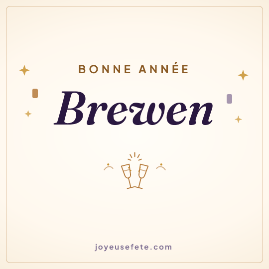 Image carrée « Bonne année Brewen » pour WhatsApp