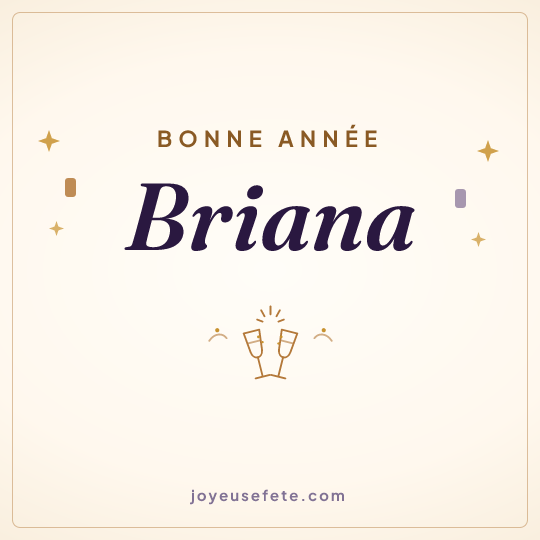 Image carrée « Bonne année Briana » pour WhatsApp