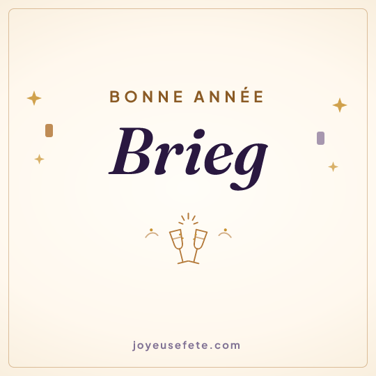 Image carrée « Bonne année Brieg » pour WhatsApp