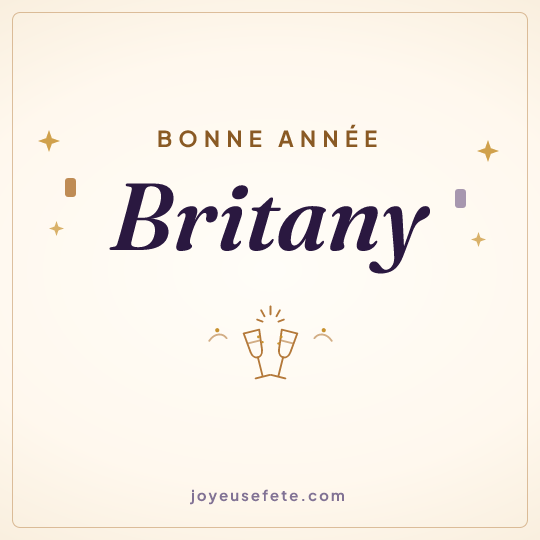 Image carrée « Bonne année Britany » pour WhatsApp