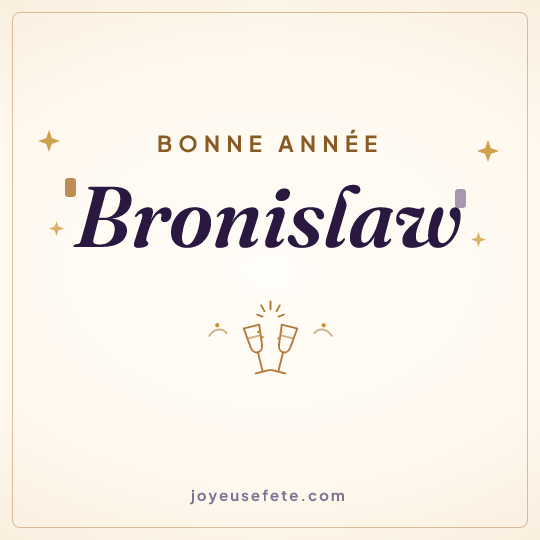 Image carrée « Bonne année Bronislaw » pour WhatsApp