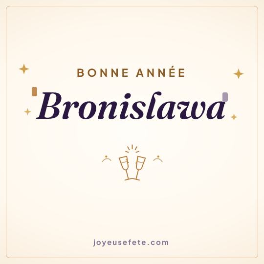 Image carrée « Bonne année Bronislawa » pour WhatsApp