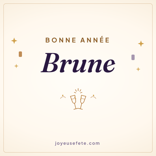 Image carrée « Bonne année Brune » pour WhatsApp