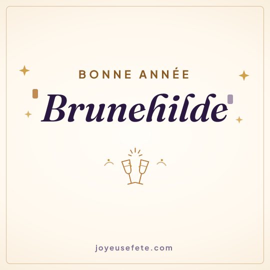 Image carrée « Bonne année Brunehilde » pour WhatsApp
