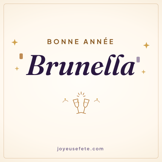 Image carrée « Bonne année Brunella » pour WhatsApp