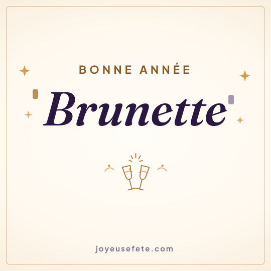 Image carrée « Bonne année Brunette » pour WhatsApp