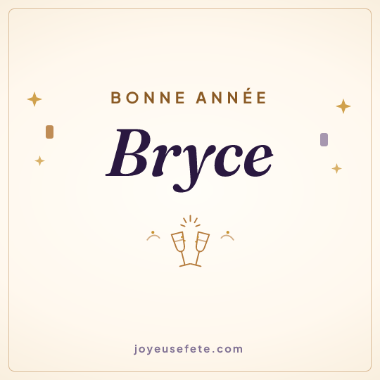 Image carrée « Bonne année Bryce » pour WhatsApp