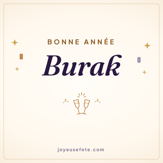 Image carrée « Bonne année Burak » pour WhatsApp