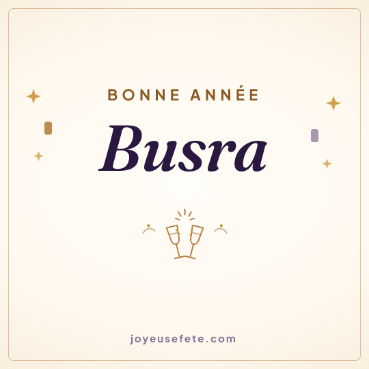 Image carrée « Bonne année Busra » pour WhatsApp