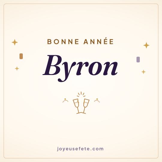 Image carrée « Bonne année Byron » pour WhatsApp