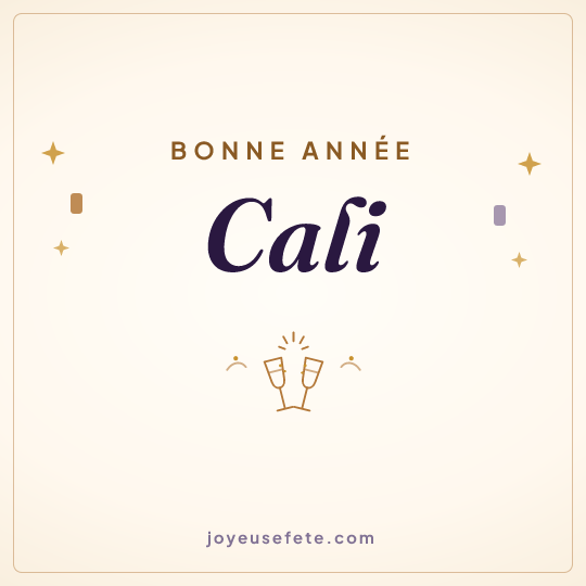 Image carrée « Bonne année Cali » pour WhatsApp