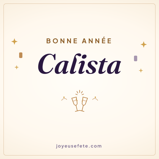 Image carrée « Bonne année Calista » pour WhatsApp