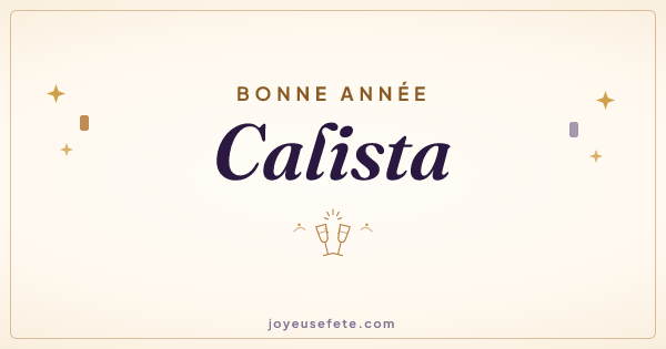 Image « Bonne année Calista » au format large