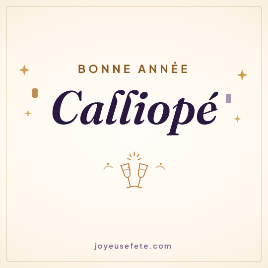 Image carrée « Bonne année Calliopé » pour WhatsApp