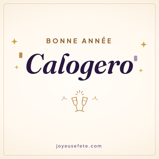 Image carrée « Bonne année Calogero » pour WhatsApp