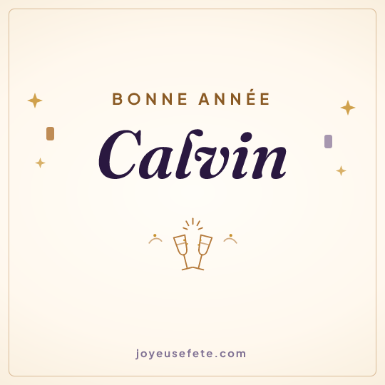 Image carrée « Bonne année Calvin » pour WhatsApp