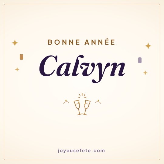 Image carrée « Bonne année Calvyn » pour WhatsApp
