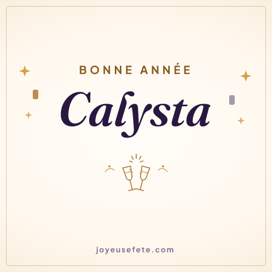 Image carrée « Bonne année Calysta » pour WhatsApp