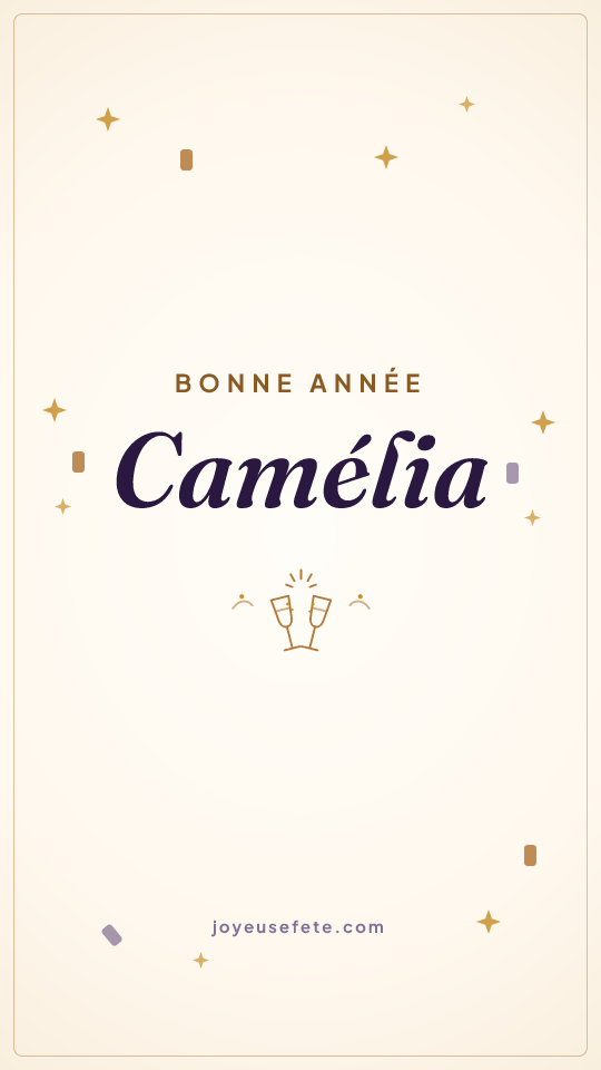 Image « Bonne année Camélia » au format story
