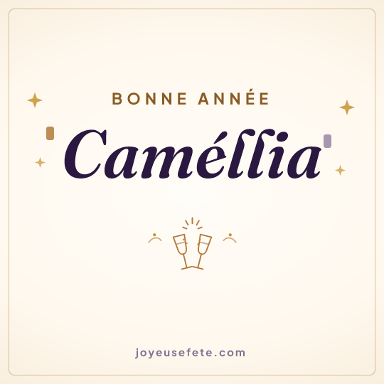 Image carrée « Bonne année Caméllia » pour WhatsApp